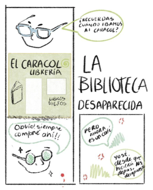 Imagen. Extracto de cómic por Fernanda Delgadillo Soto realizado en clase proyectos VI de Centro.